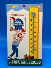 Pabst Blue Ribbon Beer thermometer Vintage Scarce Working Thermometer picture