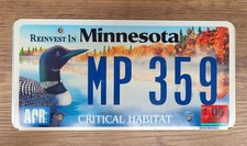 2006 Minnesota Critical Habitat LOON License Plate Tag  #MP 359  Wildlife picture