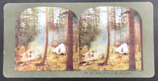 c1900s TW Ingersoll Stereoview #446 Our Snug Camp In The Foot Hills Hunting picture