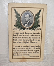 ABRAHAM LINCOLN MEMORABILIA CARDBOARD COPYWRIGHT 1909 BY M T SHEAHAM BOSTON BIN6 picture
