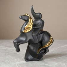 Vtg MCM Art Deco Santa Monica Ceramics Spain Woman on Horse Sculpture Statue HTF picture