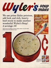 1962 Wyler's Soup Mixes Print Ad Idaho Potatoes Bouillon Cubes picture