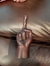 Vintage Hand Carved Wood Middle Finger 8