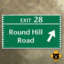 Connecticut Merritt Parkway Exit 28 Round Hill Road highway sign 21x12 picture