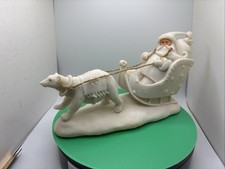 Title: Snowbabies Style Santa Polar Bear Sleigh Christmas Figurine picture