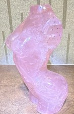 Pink Crystal Mineral Female Torso Figurine Display Specimen Approx 6 in picture