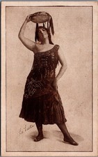 La Laetta Vaudeville Performer Tambourine Dancer RPPC Postcard A.F. Co. picture