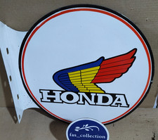 Honda Porcelain Enamel Sign  19.5 x 17 Inches 2 Sided picture
