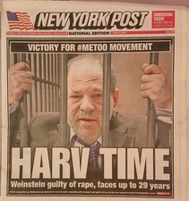 HARVEY WEINSTEIN - NEW YORK POST NEWSPAPER - FEBRUARY 25, 2020 - BRAND NEW picture