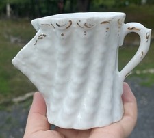 Antique Victorian Porcelain Scuttle Mug Shaving Collectible 19th C. Vanity Decor picture