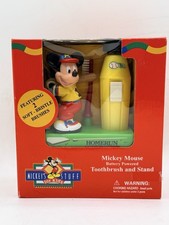 VTG 1996 Baseball Mickey Mouse Homerun Battery Powered Toothbrush & Stand SEALED picture