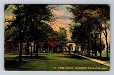 Columbus OH-Ohio, Park Scene Columbus Barracks, Antique Vintage Postcard picture