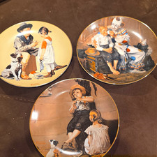 Heritage House Rockwell's Gentle Memories 1985 3 Plates Concert/Pal/Hand picture