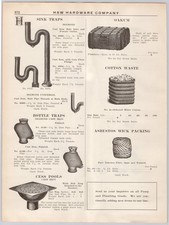 1920s Haw Hardware Co. Vintage Catalog Page Print Advertising Plumbing Fixtures picture
