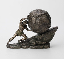 8 1/8 Inch Sisyphus and the Eternal Boulder Cold Cast Resin Bronze Finish Statue picture