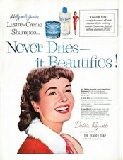 1955 Debbie Reynolds The Tender Trap Vintage Print Ad Lustre Creme Shampoo picture