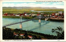 Gen'l U. S. Grant Bridge Portsmouth OH Vintage Postcard TP14-27 picture