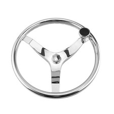 CREDSTAR Stainless Steel Boat Steering Wheel,3 Spoke 13-1/2