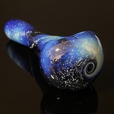 USA - 4.5” Galaxy Blue Space Pipe Hand Pipes Glass Tobacco picture