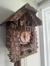 Vintage German Cuckoo Clock w/ Original Goebel Hummel Auf Wiedersehen Figurines picture