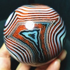 RARE 467G 69mm Natural Polished Silk Banded Lace Agate Ball Madagascar B1640 picture