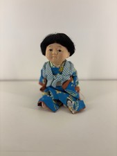 Ichimatsu Doll In Blue Kimono Vintage Japan picture