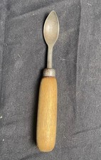 D. Carmichael Metal and Wood Round Scoop with Wooden Handle, Silver Brown picture
