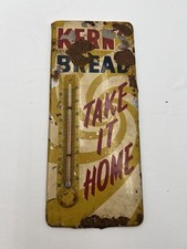 Vintage 1940s-50s Kern's Bread Take It Home Tin Advertising Thermometer Sign picture