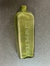 1880s J.J.W. Peters Gin Bottle (green hand-blown) From Germany and found in Ohio picture