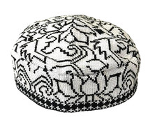 UZBEK IROQI TRIBAL HAND EMBROIDERED SILK HAT - UNISEX - APPROX 21.75  IN - SMALL picture