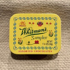 Vintage Small Mini Whitmans Sampler Tin 1990's Classic Collectible Chocolate picture