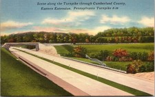 Scene Along Turnpike Cumberland County Eastern Extension Pennsylvania Postcard picture