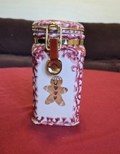 Gingerbread Man Ceramic Jar Canister With Lid Holiday Decor picture