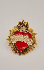 Jesus Sacred Heart Christian Catholic Religious Brooch Pin #2 picture