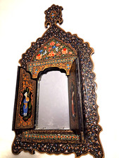 Oriental hand Made Painted Islamic Khatamkari 2 doorwooden wall mirror 19