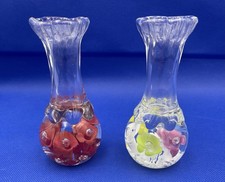Joe Rice '95 Pair of Beautiful Bud Vases With Controlled Bubbles, Multi-Color picture