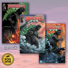Godzilla #1 GalaxyCon Exclusive Foil Variant Comic Books - 3 PACK SET picture