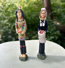 Hand Painted Resin Thanksgiving pencil stick  figurines-1970’s vintage. 6”T picture
