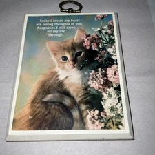 Vintage Paula's Mini Impressions Plaque Kitten Picture With Cute Phrase picture