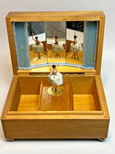 Vintage Swiss Reuge Dancing Ballerina Vienna Walz Musical Jewelry Box Automaton picture