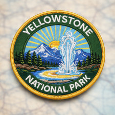 Yellowstone National Park Patch Embroidered Iron On Badge 3