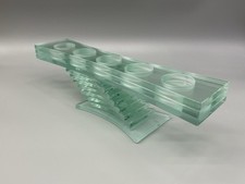Partylite P7198 Green Stratus tea light Candle Holder 15 In Long, 3.75 Tall picture