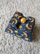 VTG Celestial Moon & Stars HandPainted Ceramic Dream Trinket Box 90s Whimsygoth  picture