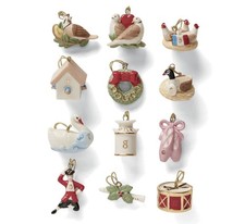 Lenox 878893 Twelve Days of Christmas Tree Miniature Ornament Set 12-Piece NEW picture