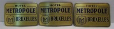 3 Vintage Belgium Luggage Labels: Hotel Metropole Bruxelles picture