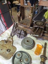 Vintage Machining Lathe Parts Accessories Lot with Gears Chucks Plates picture