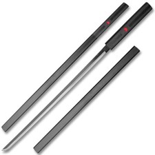 Black Sasuke Kusanagi Grass Cutter Steel Ninja Sword Katana Cosplay Straitblade picture