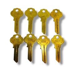 Lot of 8 Vintage WR-2 Brass Key Blanks - Curtis Industries , Eastlake- NOS picture