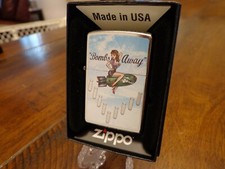 BOMBS AWAY 2 NOSE ART WWII PINUP GIRL STREET CHROME ZIPPO LIGHTER MINT IN BOX picture