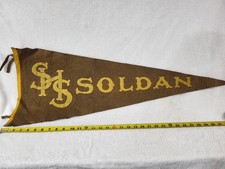 Vintage Soldan HS St Louis Missouri Felt Pennant Flag Antique School Monogram picture